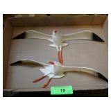 VINTAGE ALUMINUM SEAGULLS WALL ART