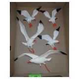 VINTAGE ALUMINUM SEAGULLS WALL ART (LEG BROKEN>>>