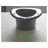 VTG HAEGER? CERAMIC BLACK HAT 6 3/4 x 5 1/2 x 4