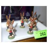 VINTAGE ERZGEBIRGE GERMAN WOODEN RABBIT ORCHESTRA