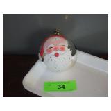VINTAGE HAND PAINTED SANTA FACE ORNAMENT