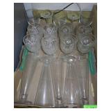 PILSNER GLASSES, VTG PATTERN GLASS GOBLETS, WINE>>