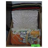 VTG SATIN BABY BLANKET, AFGHAN & ORIENTAL SASH?