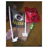 UW MADISON & GREEN BAY PACKERS CAR FLAGS