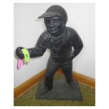 VINTAGE CAST IRON JOCKEY LAWN STATUE