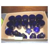 COBALT BLUE TUMBLERS (4 1/2"), CANDLE HOLDERS &>>