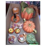 PUMPKIN PITCHER, TEAPOT, CANDLE & SOAP DISPENSER>>
