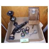 VINTAGE GUN WINE BOTTLE, MINI TERRA COTTA CUPS, >>