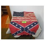 2 VINTAGE SOUVENIR FLAGS