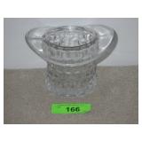 FOSTORIA? GLASS HAT AMERICAN CUBIST 4 1/4" TALL