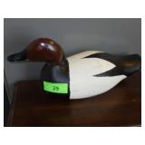 VINTAGE WOODEN DUCK DECOY (MISSING 1 GLASS EYE)