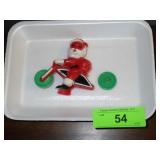 VINTAGE ROSBRO HARD PLASTIC SANTA CANDY CONTAINER>