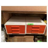 2 VINTAGE PARTS BINS W/ ASST. PARTS