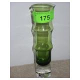 VINTAGE BO BORGSTROM SWEDEN GLASS BAMBOO VASE >>>