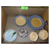 VINTAGE LUSTERWARE CONDIMENT SET, PLATES, CUPS &>>