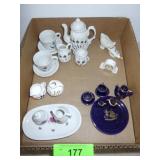 ASST. MINI TEA SETS, SHOE, CLOCK, CREAM & SUGAR