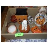 METAL & CERAMIC PUMPKIN PAILS, NOS GHOST ON >>>>>