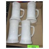VINTAGE MILK GLASS BEER STEIN / MUGS