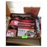 CHRISTMAS TINS, LIGHT CLIPS, TRAYS, ORNAMENTS, ETC
