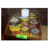 ASST. MINWAX STAINS, ZINSSER SHELLAC, VERATHANE>>>