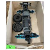 REMOTE CONTROL TRUCK FRAME W/ 2 TIRES - UNTESTED
