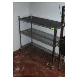 METAL SHELVING UNIT ON WHEELS 48 x 18 x 40