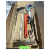 14' HEAVY DUTY PIPE WRENCH, PRY BAR, HACK SAW,>>>>