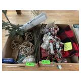 2 BL- RED & BLACK PLAID TREE SKIRT, PRE MADE BOWS>