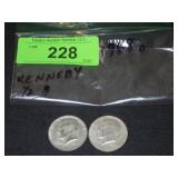 (2) 1968 KENNEDY SILVER  HALF DOLLARS