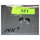 14K ? CUFFLINK W/ STONES (1) *SEE PICS FOR STAMP*