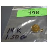 TIE TACK MARKED 14K (1.50 GRAMS) *BACK IS NOT 14K*