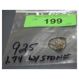 STERLING SILVER (925) RING **NO STONE** 1.74 GRAMS