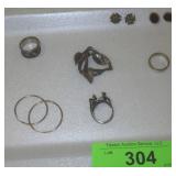 UNMARKED RINGS, EARRINGS, (RING W/ NO STONE) &>>>>
