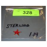STERLING & ENAMEL STAR PIN  1.1 GRAM