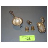 VINTAGE STERLING SILVER LIGHTER CASE, STRAINER &>