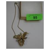 IRIS FLOWER NECKLACE ON 13" CHAIN