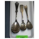VINTAGE STERLING? SILVERPLATE? SUGAR SPOONS (SEE>>