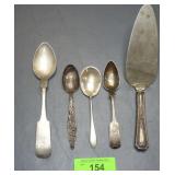 STERLING SILVER CAKER SERVER (ONLY HANDLE MARKED)>