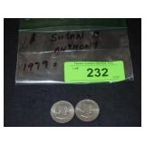 (2) 1979 SUSAN B ANTHONY ONE DOLLAR COINS