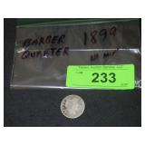 1899 BARBER SILVER QUARTER