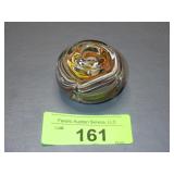 SWIRLED GLASS PAPERWEIGHT PENCIL HOLDER