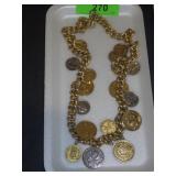COSTUME JEWELRY COIN NECKLACE