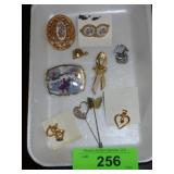 MATCHING PIN & EARRING SET & ASST. PINS