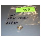 GOLD RING MARKED "N" 14K SPAIN  1.54G