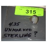 STERLING SILVER RING W/ LARGE STONE 4.35 GRAMS