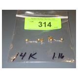 14K GOLD EARRINGS 1.1 GRAMS