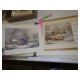 VINTAGE CURRIER & IVES COLOR PRINTS BOOK