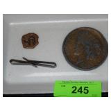 VINTAGE LARGE METAL LUCKY PENNY, COPPER ?, METAL>>