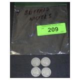 4 BUFFALO HEAD NICKELS