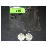 (2)  1967 KENNEDY SILVER  HALF DOLLARS